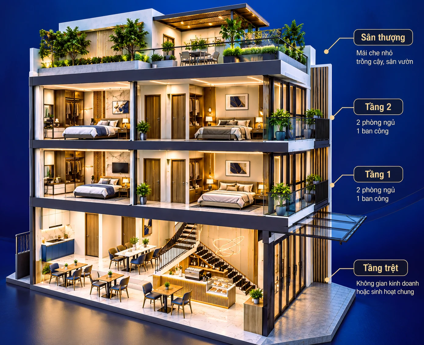 Thiết kế minh họa Nhà ở thương mại — bấm xem lớn